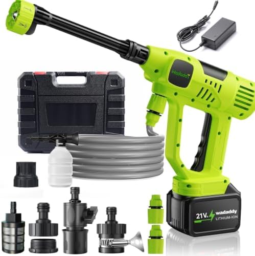 WADADDY cordless car washer with battery display and 6-in-1 nozzle